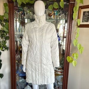 L..L Bean Women's White Quilted Coat